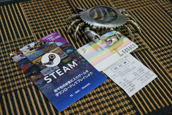 Steamギフトカードも購入可能